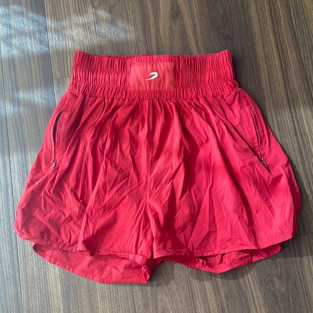 Red Gymshark high waisted shorts worn once